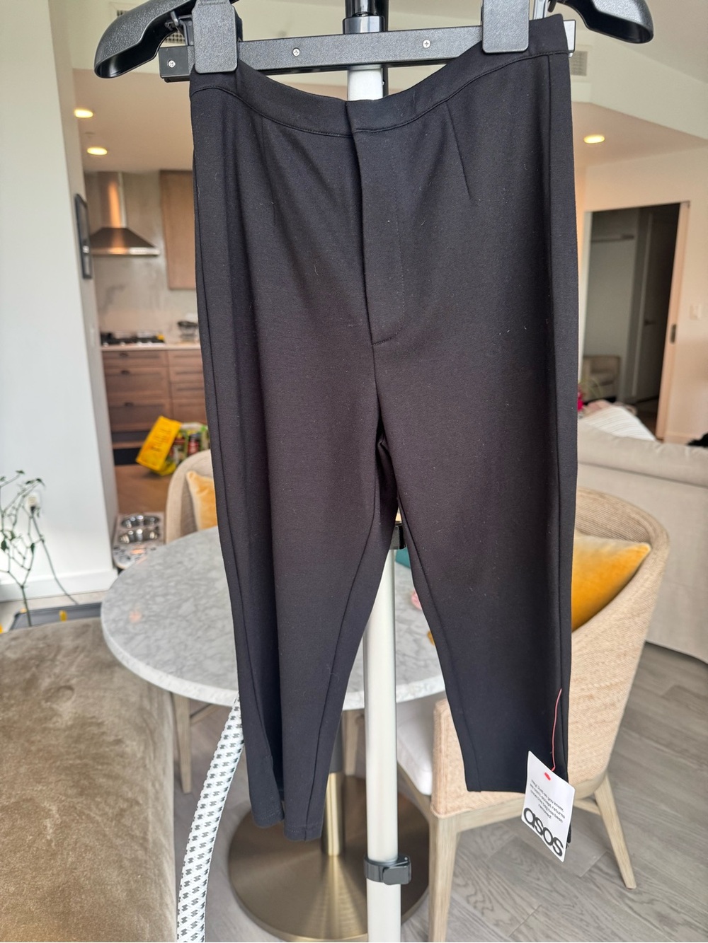 ASOS Design Capri Trousers Side Split Size 6 Black Tailored NWT